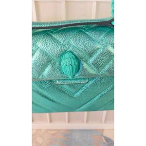 Kurt Geiger Kensington Drench Medium Blue Crossbody Quilted Leather Shoulder Bag